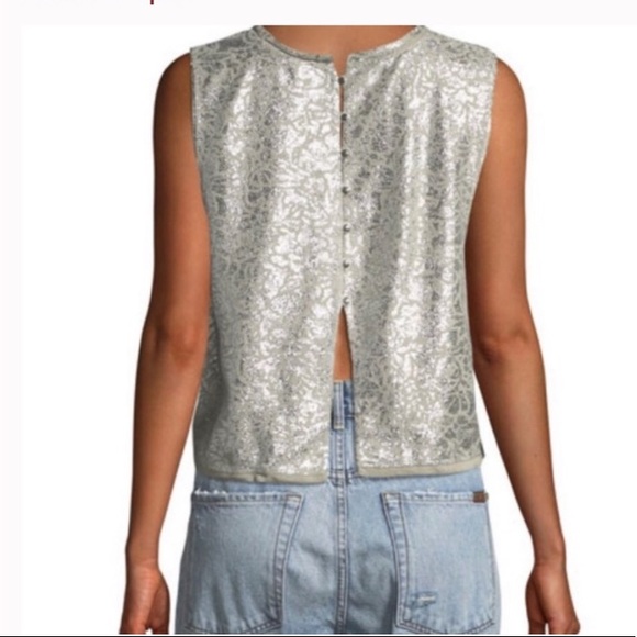 Free people silver crop top - Picture 3 of 5